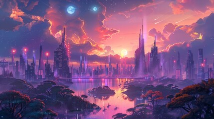 Fototapeta premium Future City Illustration