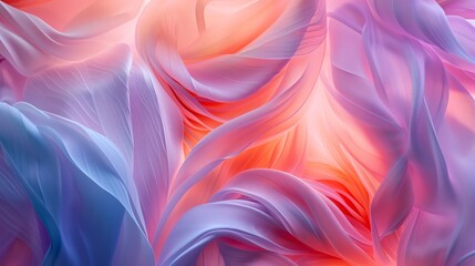 Obraz premium modern, minimalistic art style, silk lily petal wallpaper, light color, see-through, soft light, flowing see-through, precise hyperrealism, mesmerizing color scape, octane