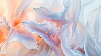 Obraz premium modern, minimalistic art style, silk lily petal wallpaper, light color, see-through, soft light, flowing see-through, precise hyperrealism, mesmerizing color scape, octane