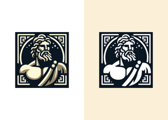 greek god, mythology logo design template