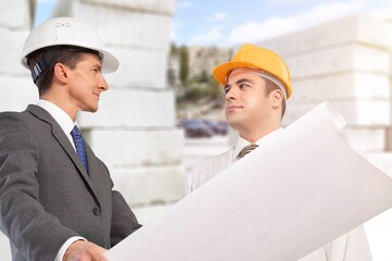 construction engineers construction teams work on site.