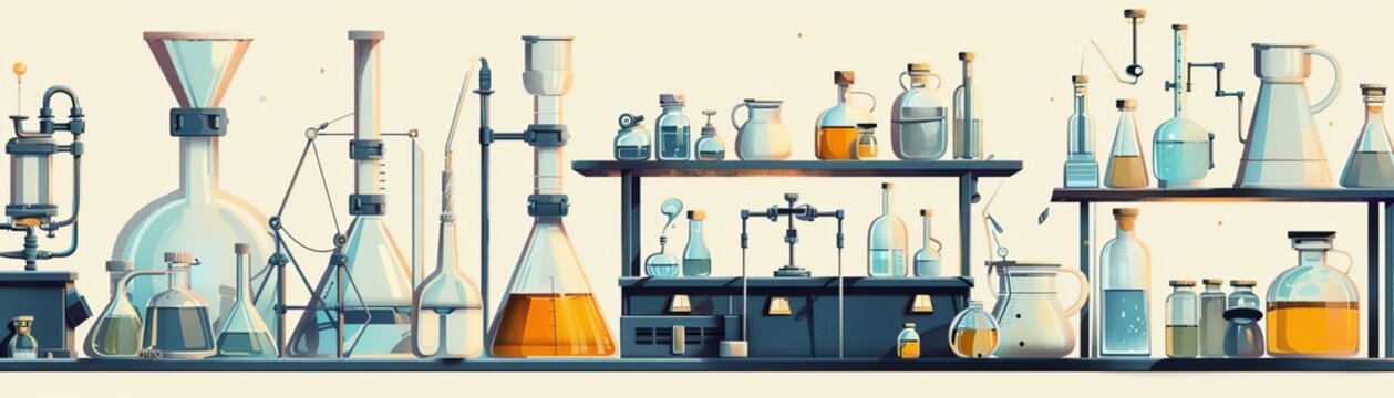 Detailed vector illustration of a classic heliography process, showing the equipment, chemicals, and development stages, educational and visually appealing
