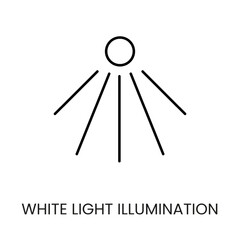 White light illumination line vector icon with editable stroke