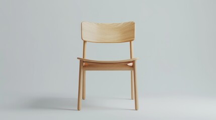 Wooden chair Modern minimalist, home decor furniture, isolated on a white background.