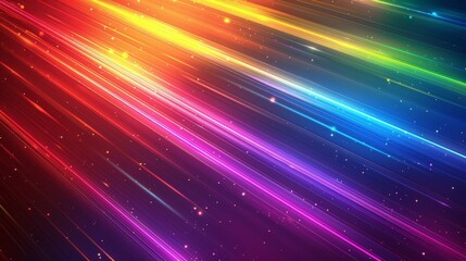 Fototapeta premium A colorful, multi-colored line of light with a starburst effect