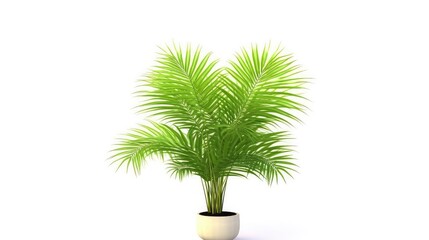 Areca Palm in beautiful pot, indoor, isolate photo stock, white background, no shadow, no logo