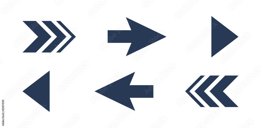 Aufkleber Vector arrow icon set. Collection of concept arrows for web design, UI design and more.