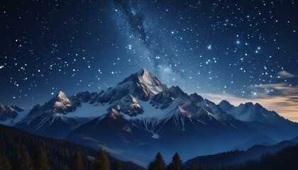 mountains at night