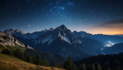 mountains at night