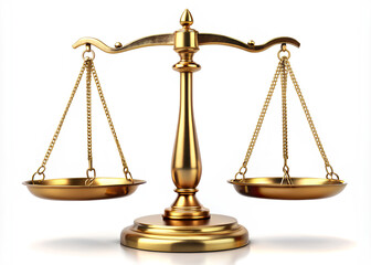 Justice scales symbol on isolate white background