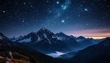 mountains at night