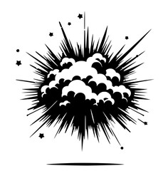 Pop art explosion silhouette