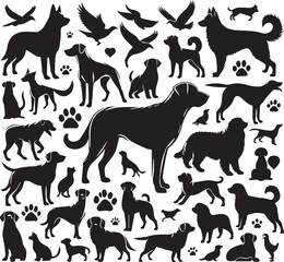set of animals silhouettes 