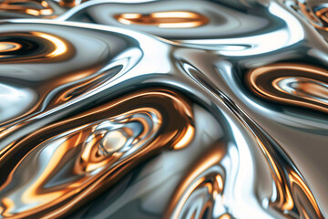 Detailed view of shiny reflections dancing across a metallic surface, providing a dynamic and textured abstract background