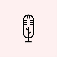 nature tree logo microphone icon