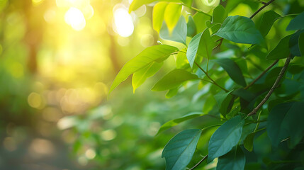 a close up of a tree branch with the sun shining through the leaves.