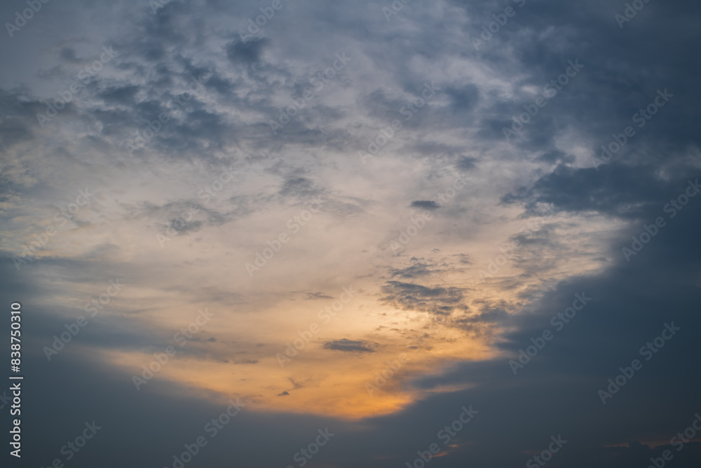 Wall mural beautiful sunset sky with clouds