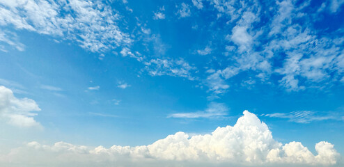 summer sunny blue sky with clouds background