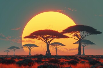 Obraz premium Artistic concept painting of a futuristic landscape, background 3d illustration.