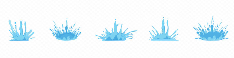 Water drop splash effects. water wave design element. Vector water drops.  Realistic drops on an isolated transparent background. 