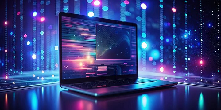 Closeup photo of a notebook with CSS, JavaScript and HTML source code on the monitor in the background, creating an abstract IT technology background, notebook, CSS, JavaScript, HTML