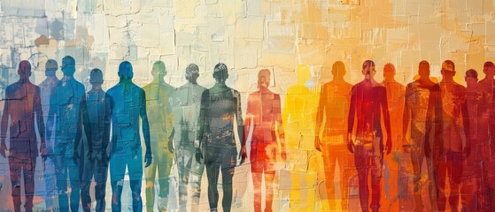 Vibrant Population Trends: Diverse Perspectives on Textured Canvas with Space for Custom Text Overlay