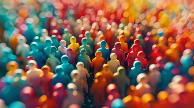 Global Generational Shift: World Population Day Visualizing Aging Population and Youth in Vivid Colors with Multiple Camera Angles, Ideal for Text Space