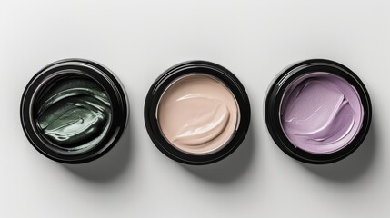 Cream sample on a gray background