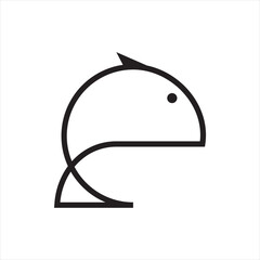 fish logo design vector, fish logo line , design logo line fish 