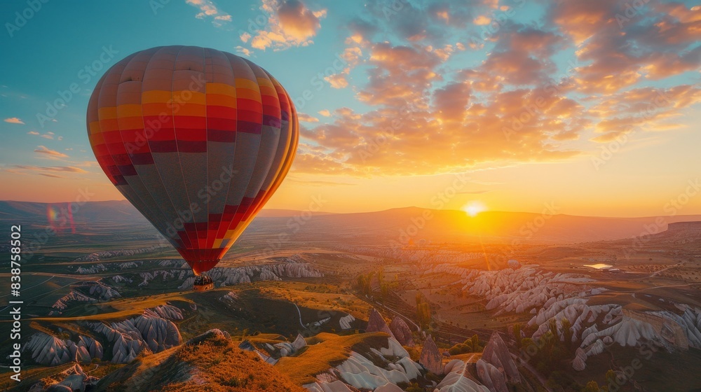 Wall mural Skybound Surprises: Dad's Father's Day Hot Air Balloon Adventure with Breathtaking Panoramic Views - Wall murals