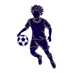 Black silhouette soccer player