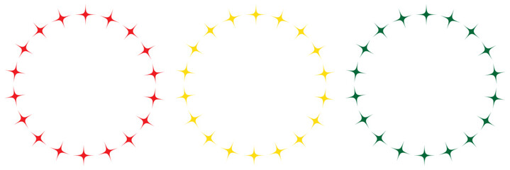 star in circle isolated on white background vector illustration. stars in round circular emblem ------