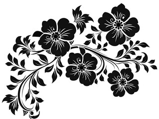 black and white floral background