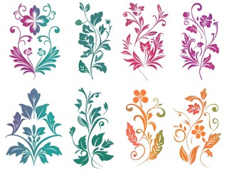 Fototapeta premium set of floral elements