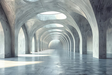 Empty hall of modern architectures 
