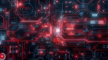 Obraz premium Abstract futuristic electronic circuit illustration