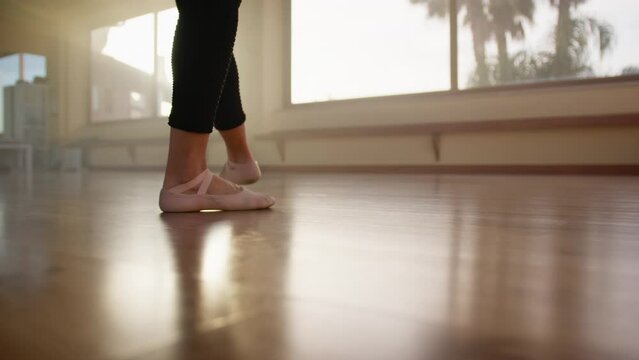 Ballerina Shoes For Standing On Pointe At Dance School