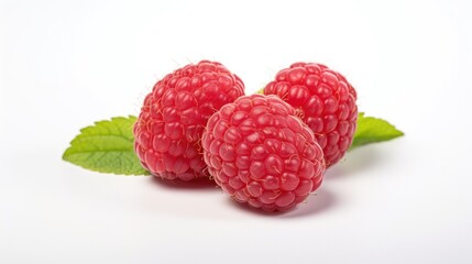 Raspberry fruits Isolated on white background