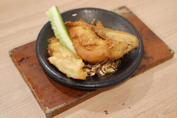 Indonesian food. It's fried chicken that cooked with special spice