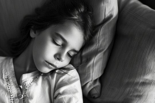 Little Girl Sleeping on Couch