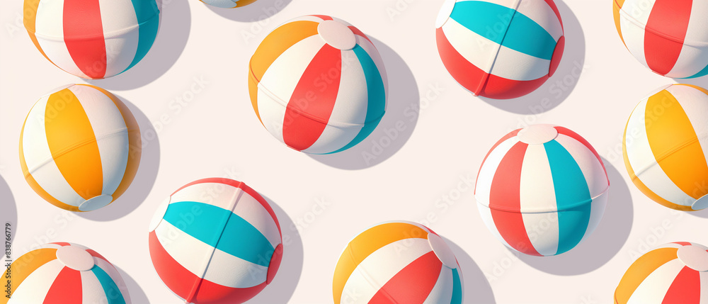 Wall mural Seamless pattern, Small Seamless pattern with colorful beach balls