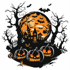 Helloween vector illustration for t-shirt	
