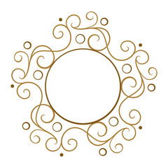 Round vintage style monogram template. Wedding or corporate identity element template.