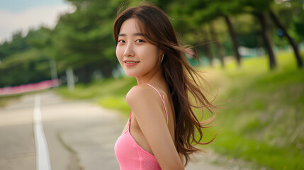 portrait of a woman in the park