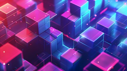 Fototapeta premium Abstract geometric background with isometric digital design