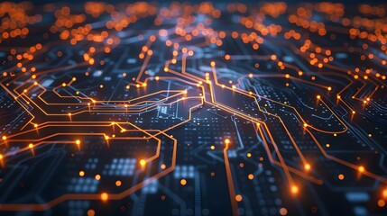 3D animation of high-tech technology geometric design