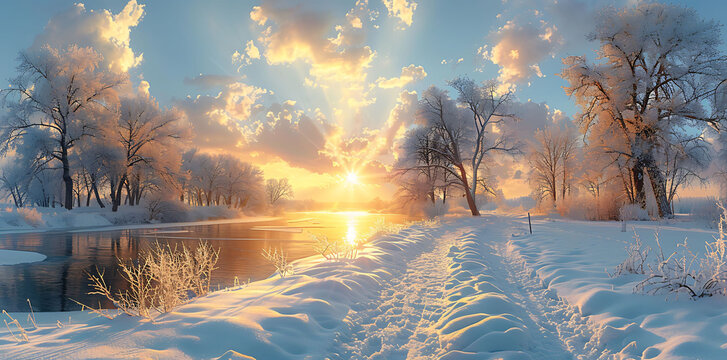 sunrise over the river