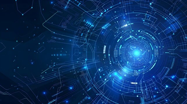 Blue futuristic brochures, flyers, and placards