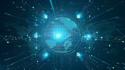 Obraz premium Digital technology world - Business virtual concept