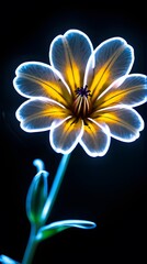 A beautiful white lily of the valley flower on a black background